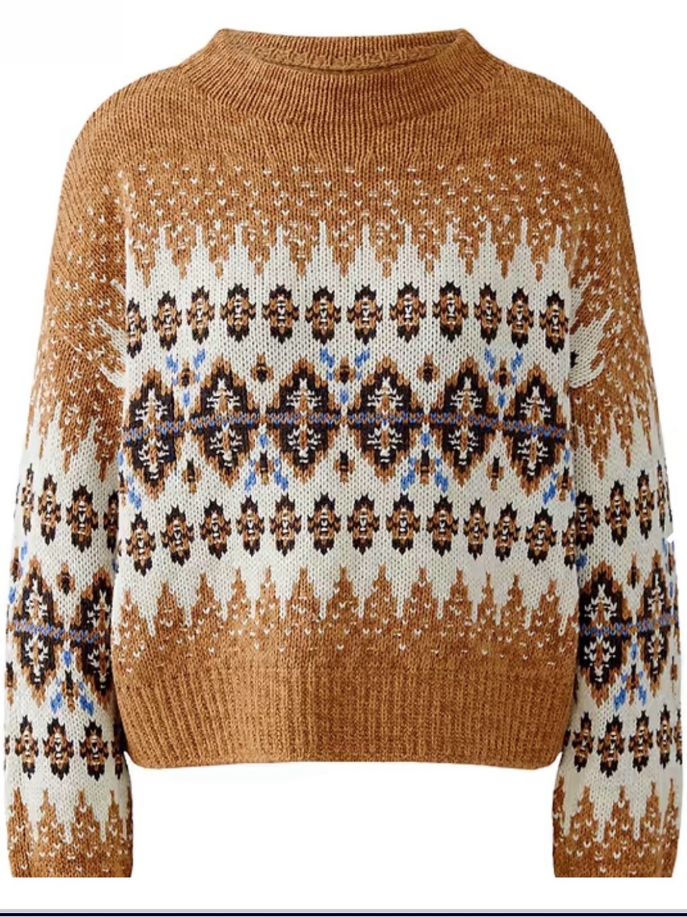 Ladies Oui Cotton Rich Fairisle Knit Jumper